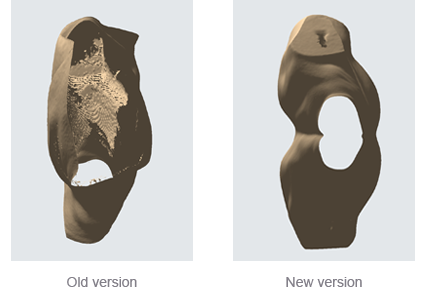 Screen shot of a trunk, with and without noise